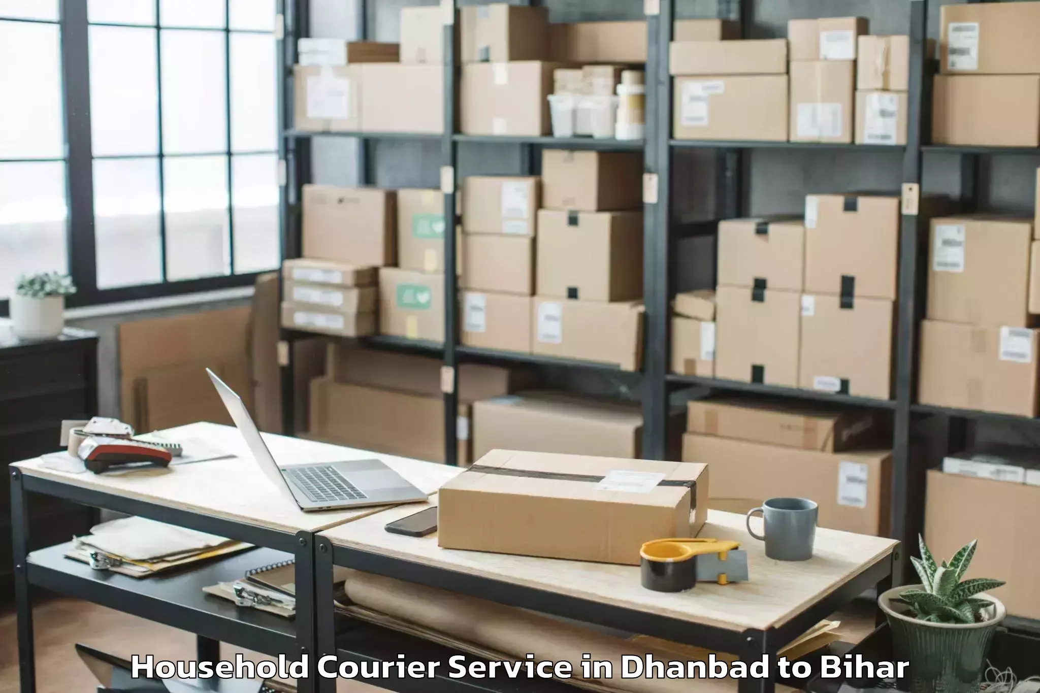 Top Dhanbad to Simrahi Bazar Household Courier Available